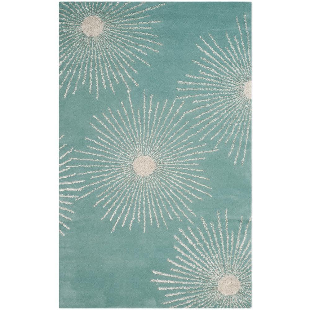Soho SOH712 Hand Tufted Indoor Area Rug - Light Teal/Multi - 6'x9' - Safavieh.