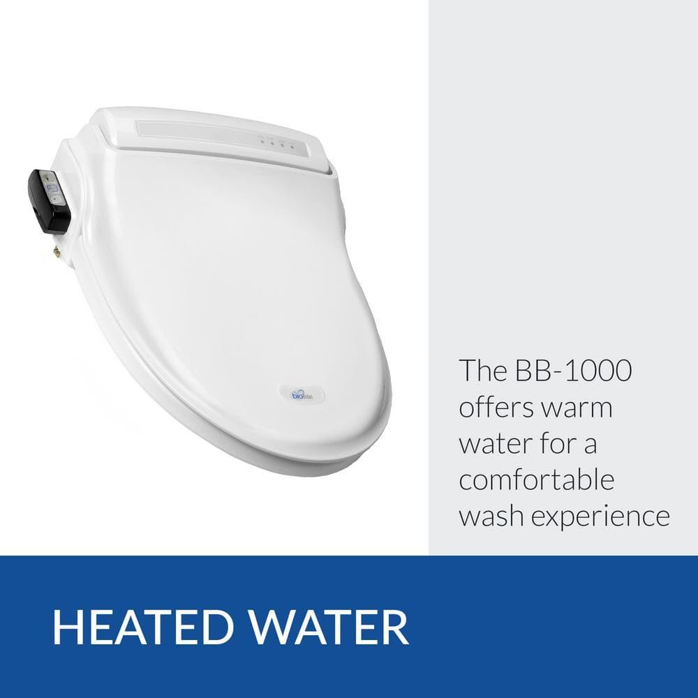 Bio Bidet by BEMIS 7ZBB1000R DRY BB1000 Round Bidet Toilet Seat, Electric, Warm Water with Air Dryer + 6 Bidet Towels