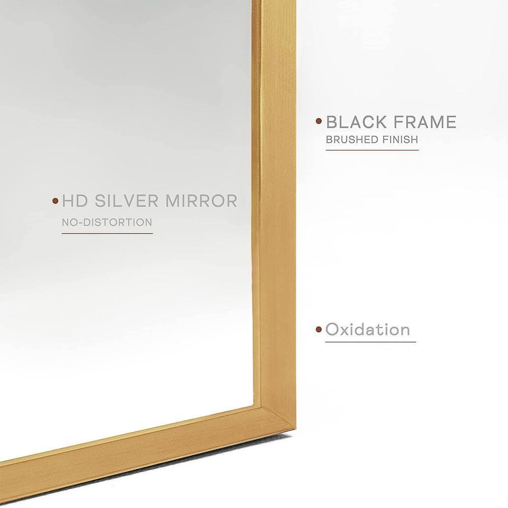 Luxhomez 36" x 24" Arch Wall Mirror for Vanity/ Bathroom, Metal Bathroom Mirror with Waterproof Aluminum Alloy Frame, Gold