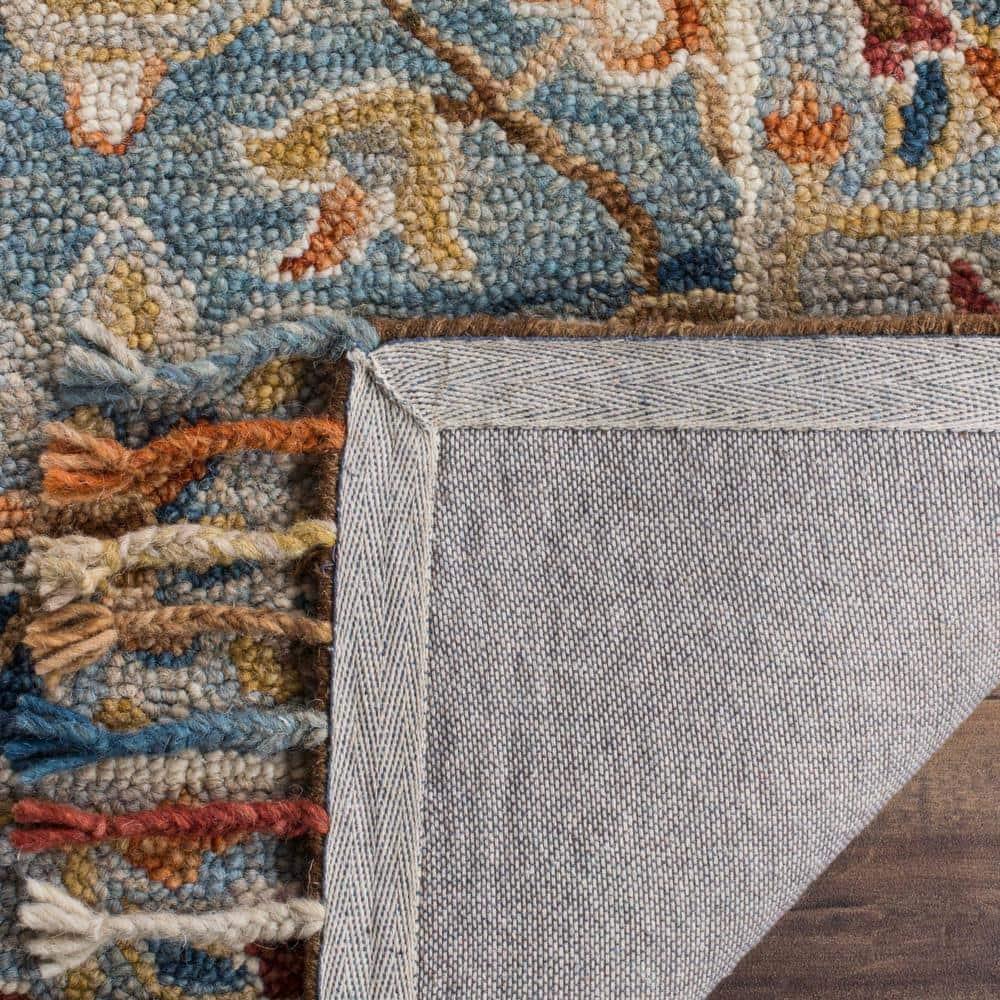 Aspen APN110 Hand Tufted Area Rug - Grey/Navy - 5'x5' - Safavieh.