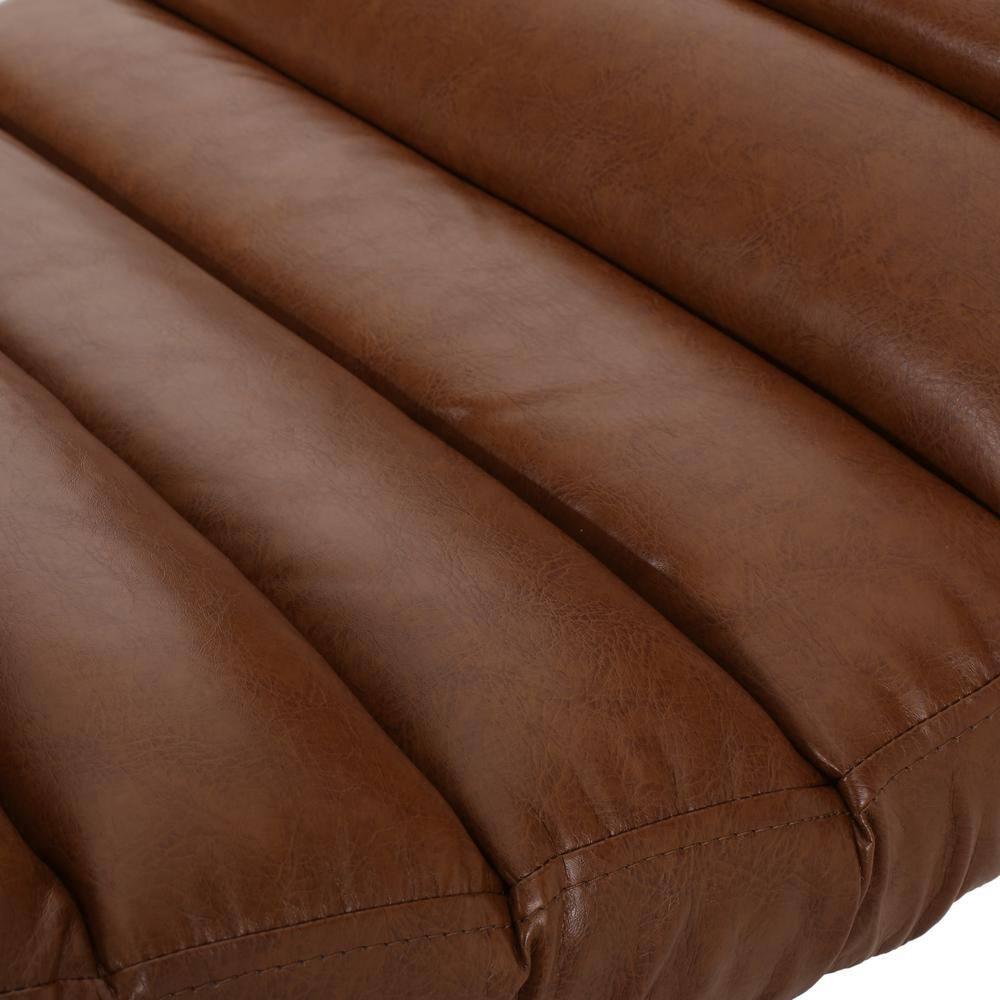 Noble House Amuri Indoor Faux Leather Tufted Chaise Lounge, Cognac