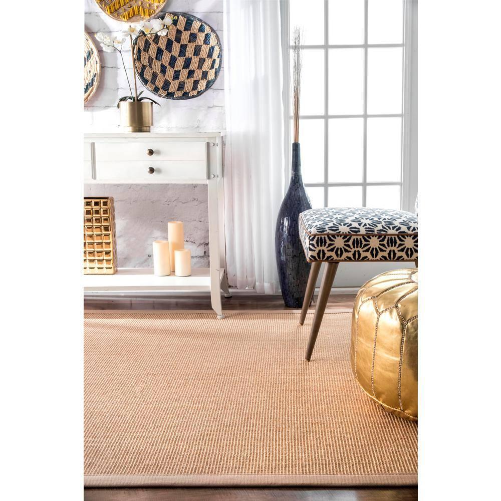 3'x5' Machine Woven orsay sisal Accent Rug Beige - nuLOOM: Modern Indoor Low Pile Skid-Resistant Area Rug