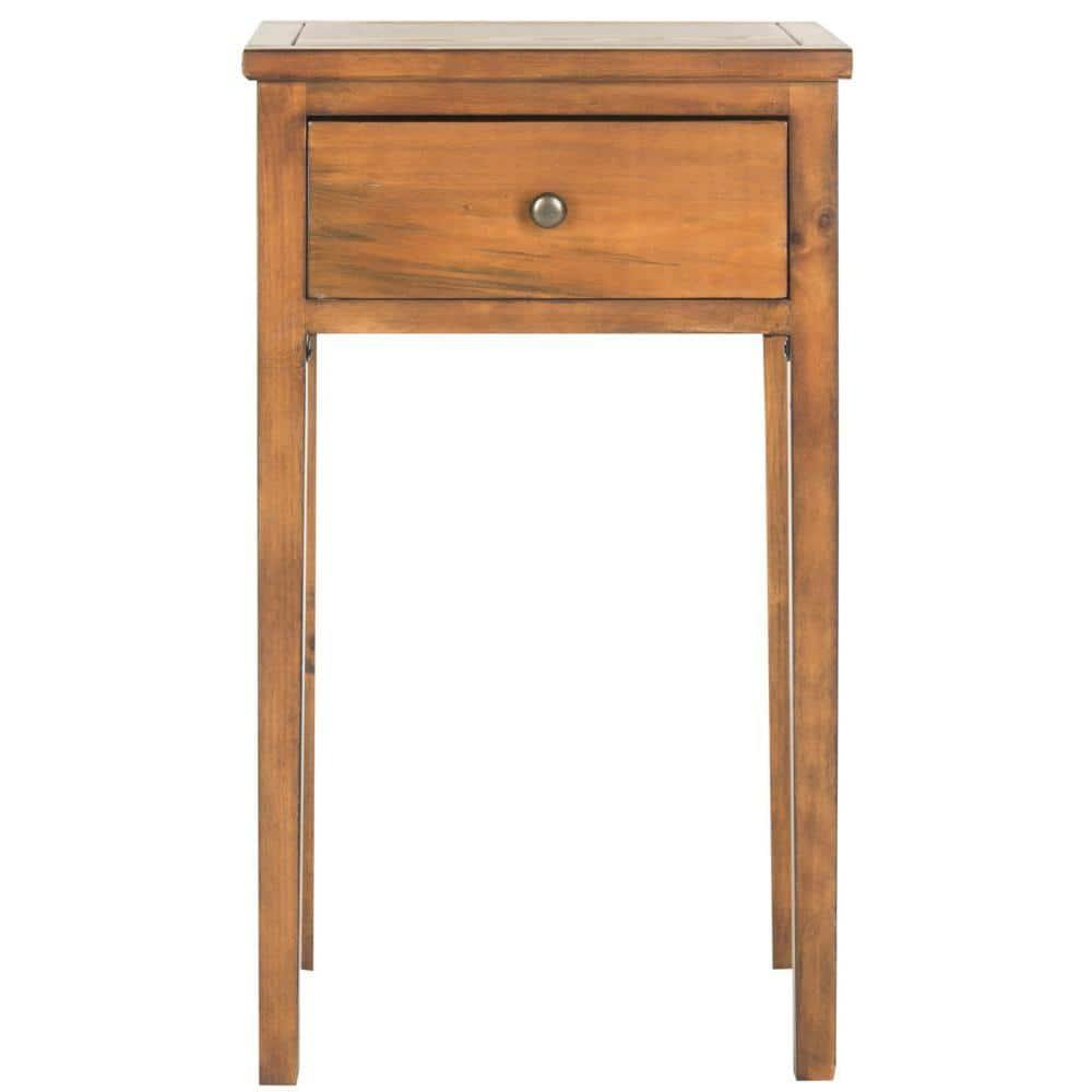 Abel Nightstand with Storage Drawers - Brown - Safavieh.