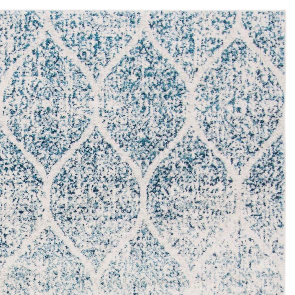 SAFAVIEH Madison Leighton Geometric Area Rug, Cream/Turquoise, 9' x 12'