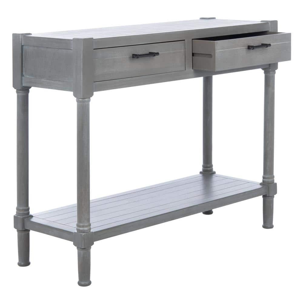 Filbert 2 Drawer Console Table - White Washed Grey - Safavieh