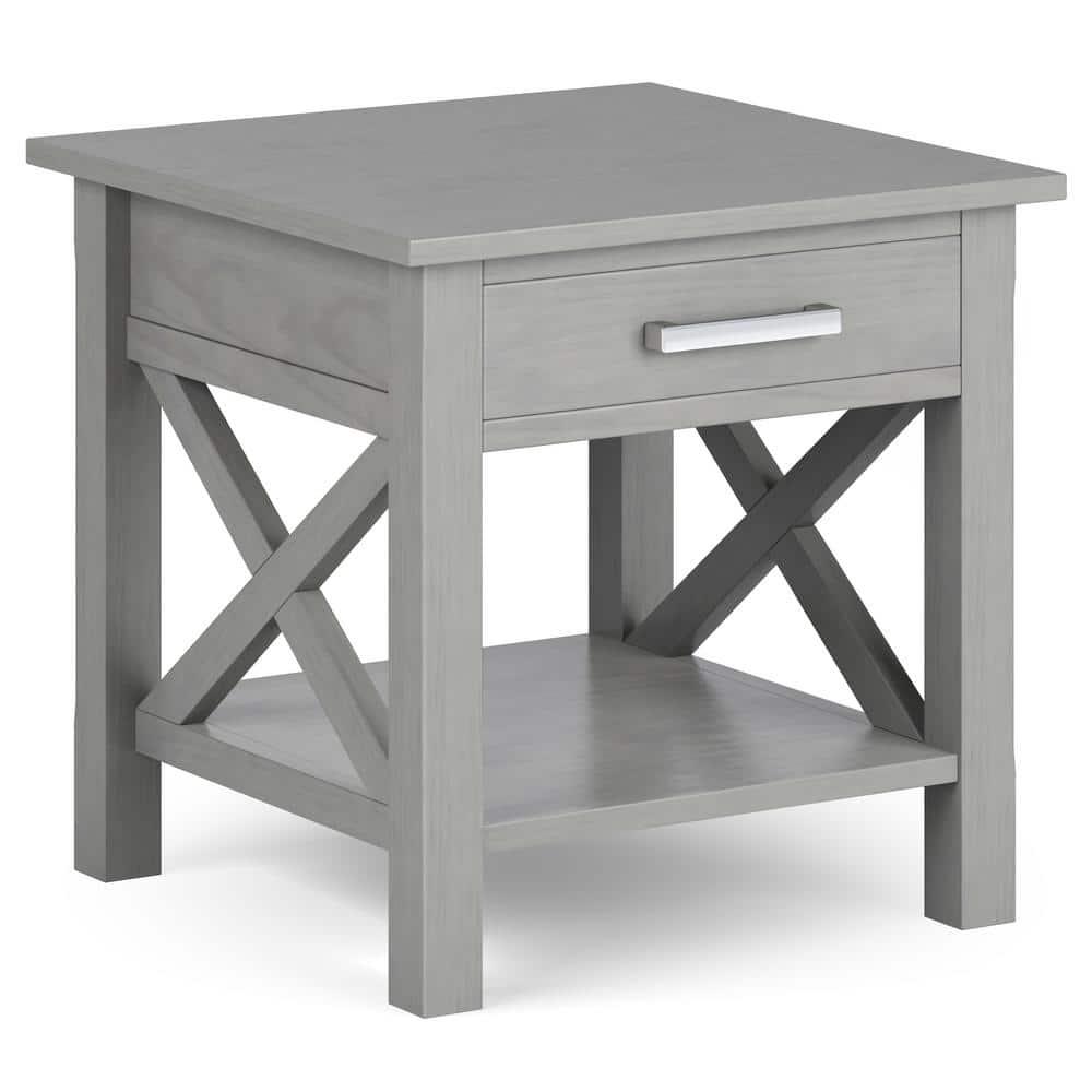 Simpli Home Kitchener 21"W Solid Mango Wood Square End Table with Storage Drawer