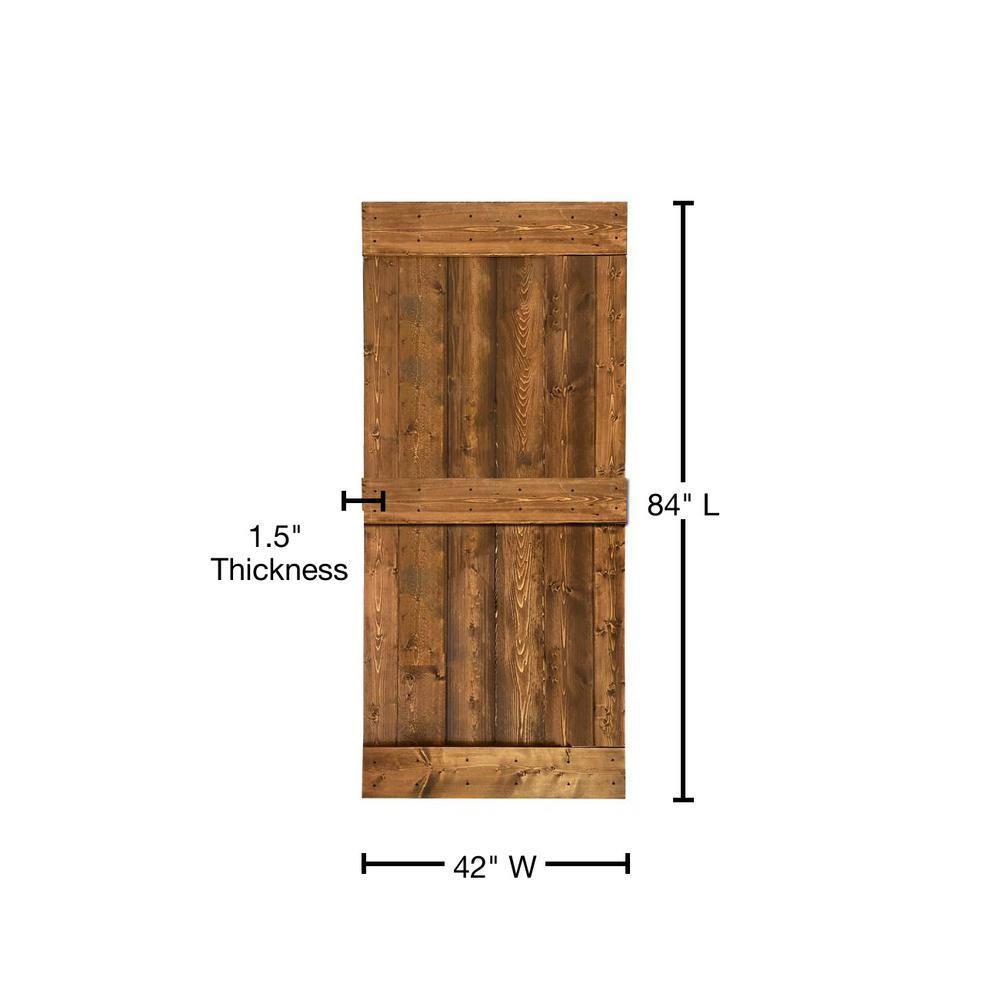 Calhome 84'' Solid Wood Paneled Painted without Installation Hardware Kit Barn Door