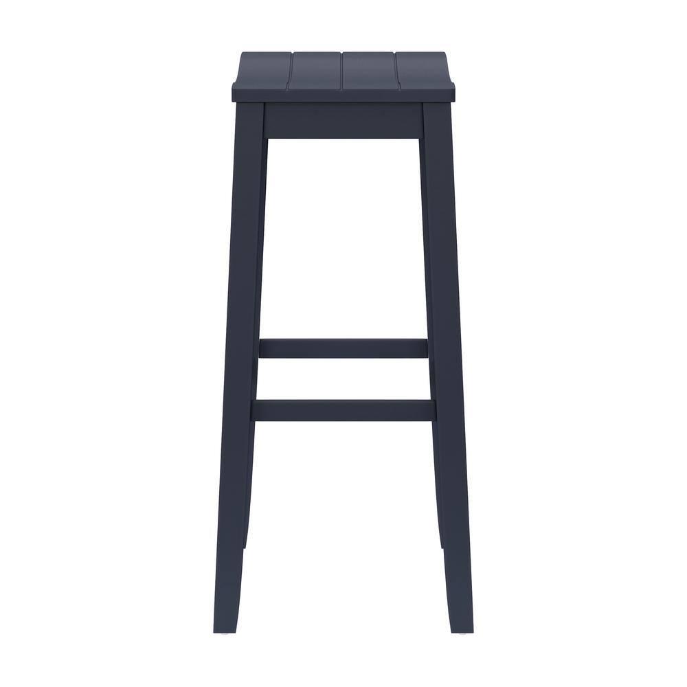 Hillsdale Furniture 24" Fiddler Backless Wood Counter Height Barstool Navy : Matte Finish, Fixed Height