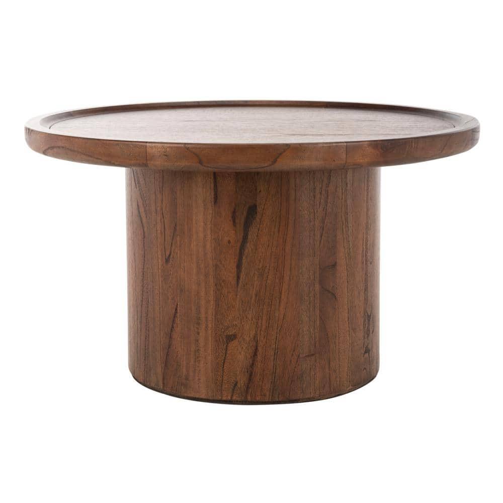 Devin Round Coffee Table - Dark Oak - Safavieh