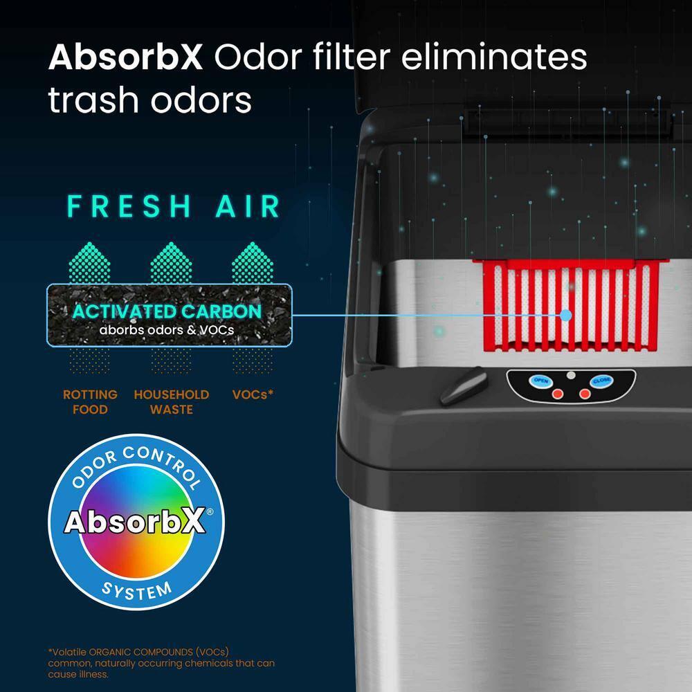 iTouchless Acute Touchless Stainless Steel 13 Gallon Motion Sensor Trash Can
