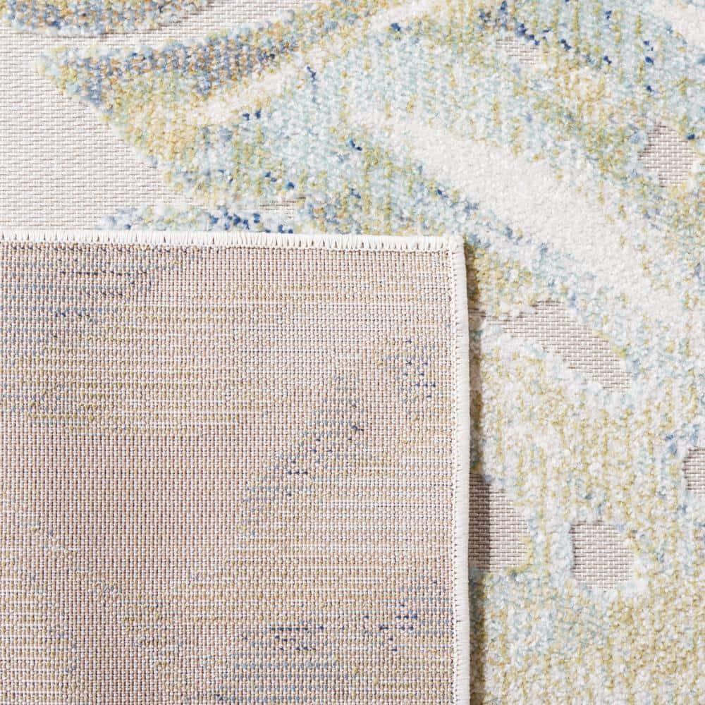 Sarasota SAR112 Power Loomed Area Rug - Light Green/Ivory - 4'5"x6'5" - Safavieh.