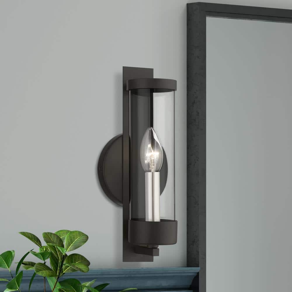 Livex Lighting Castleton 1 - Light Sconce in  Black/Brushed Nickel