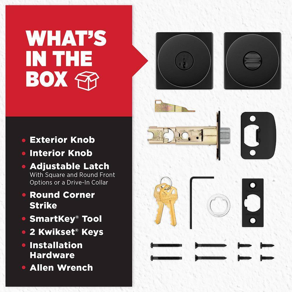 Pismo Keyed Door Knob with Square Rosette and Smartkey
