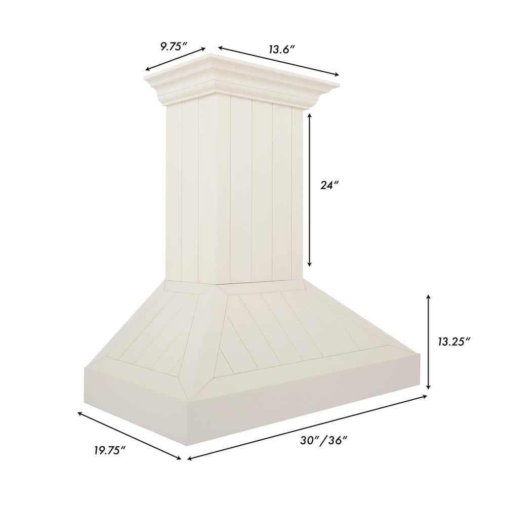ZLINE 30 in. Convertible Vent Wooden Wall Mount Range Hood in Antigua & Walnut