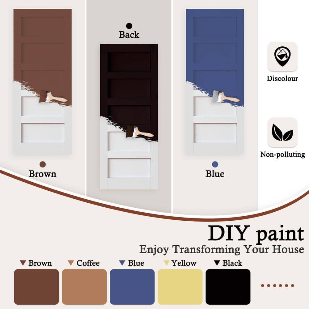 Home Worthy Frosted Glass Solid Manufactured Wood Painted Sliding Barn Door with Nickel-Hardware Kit(No Assembly Required)