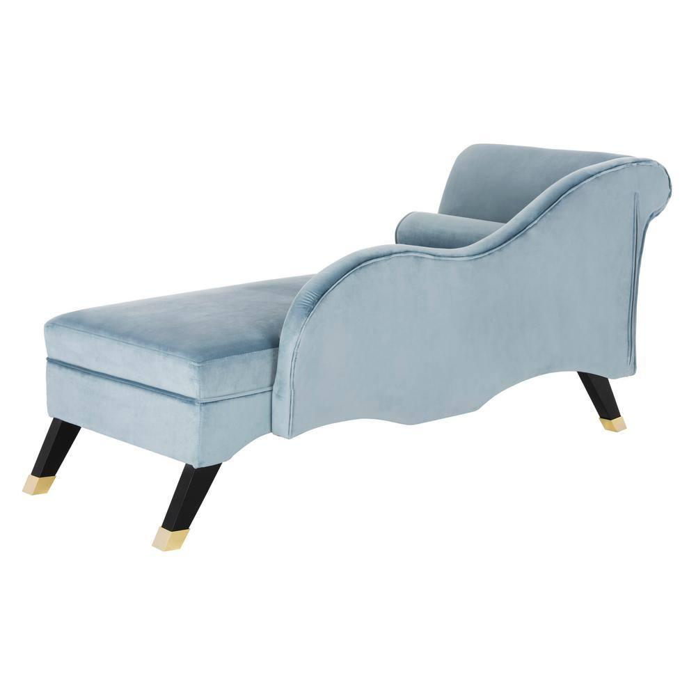 Caiden Chaise - FOX6284 - Slate Blue/Black - Safavieh