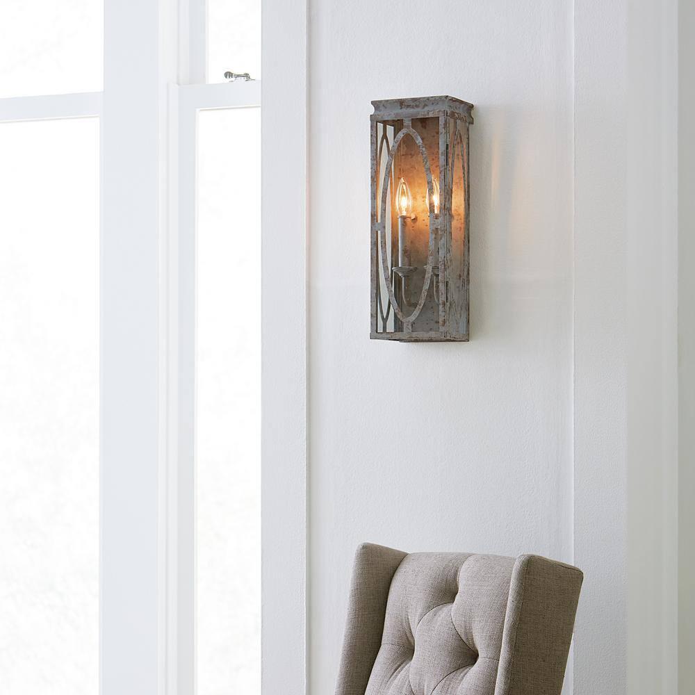 Patrice Deep Abyss 2-Light Rectangular Wall Sconce with Clear Panels