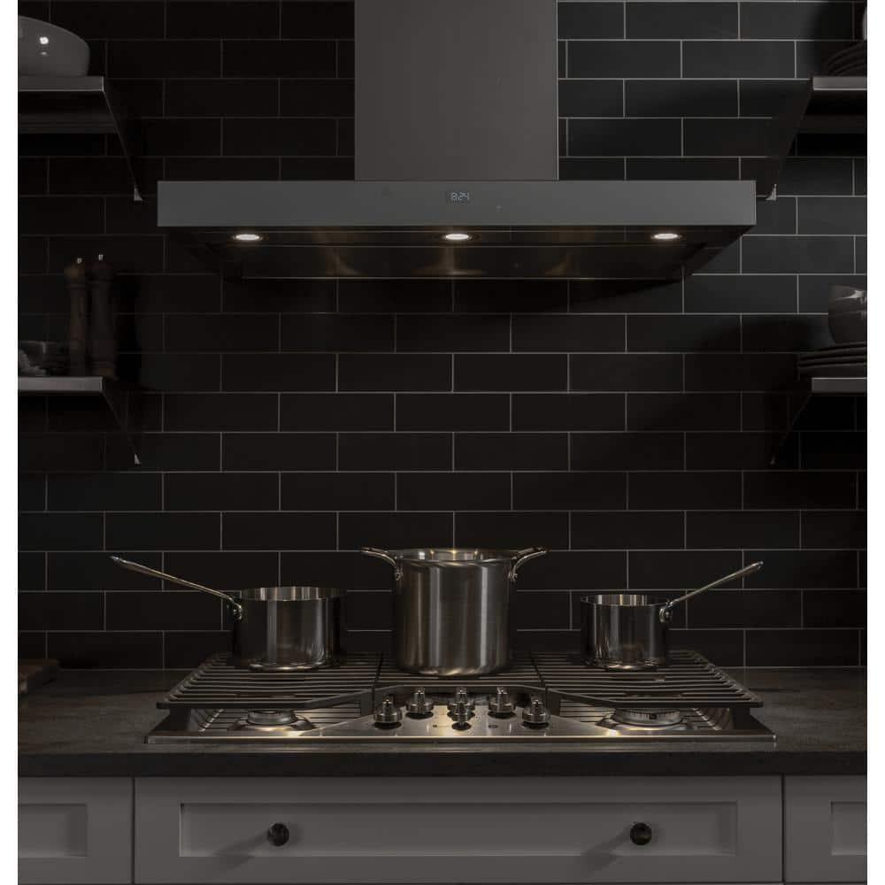 36" GE Profile Smart Appliances 610 CFM Convertible Wall Mount Range Hood with Night Light Wi-Fi Remote Control Included