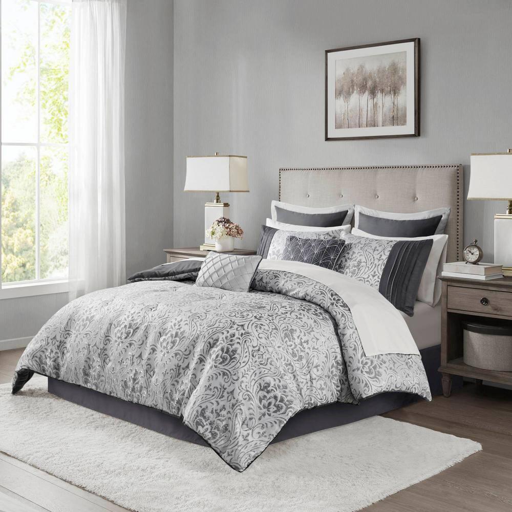 Emilia 12 Piece Jacquard Comforter Set with Bed Sheets