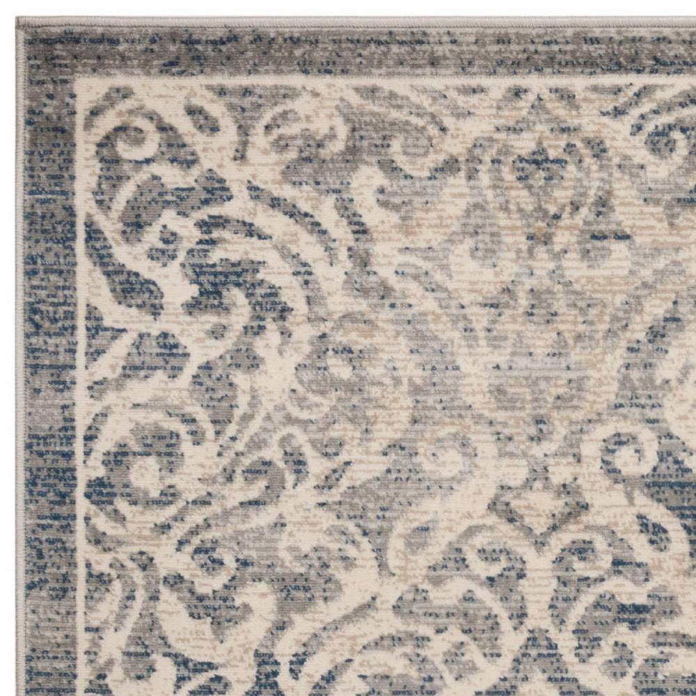 SAFAVIEH Brentwood Eliza Damask Area Rug, Light Grey/Blue, 5'3" x 7'6"