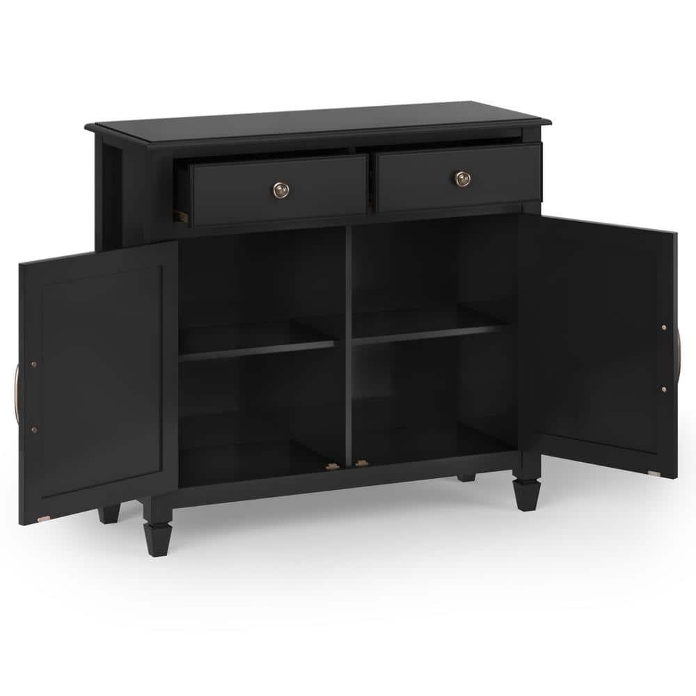 Simpli Home Connaught Solid Wood 2 - Door Accent Cabinet Entryway Storage Cabinet