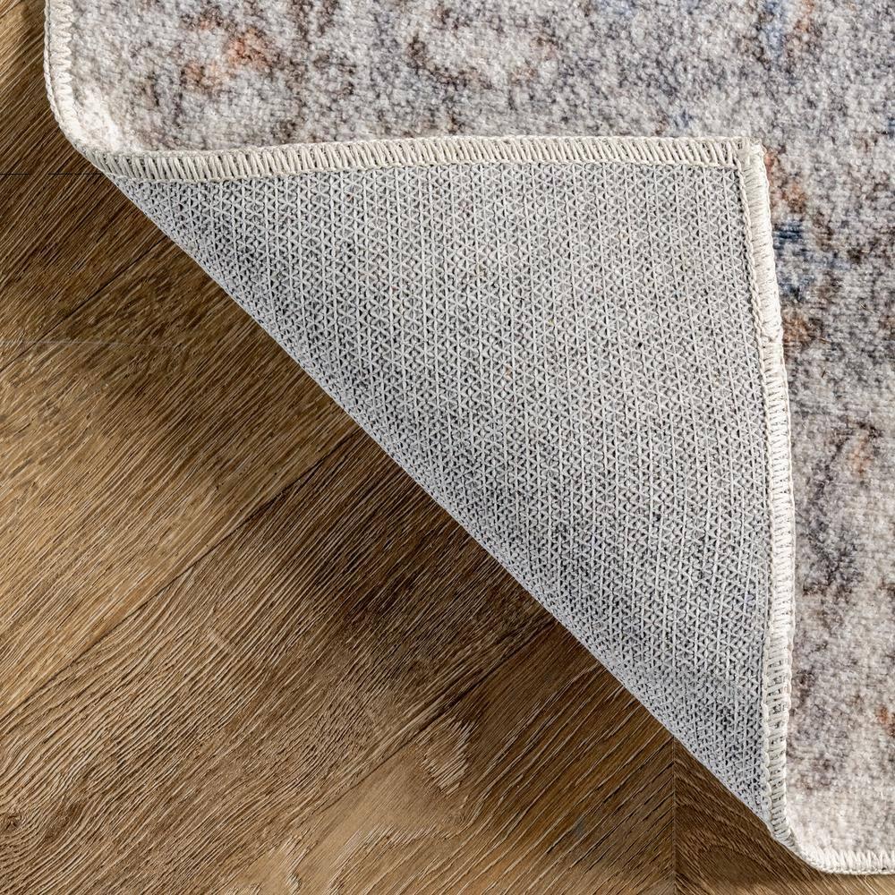 Nuloom Jacquie Pet Friendly Machine Washable Vintage Floral Area Rug, 5' x 8', Light Grey
