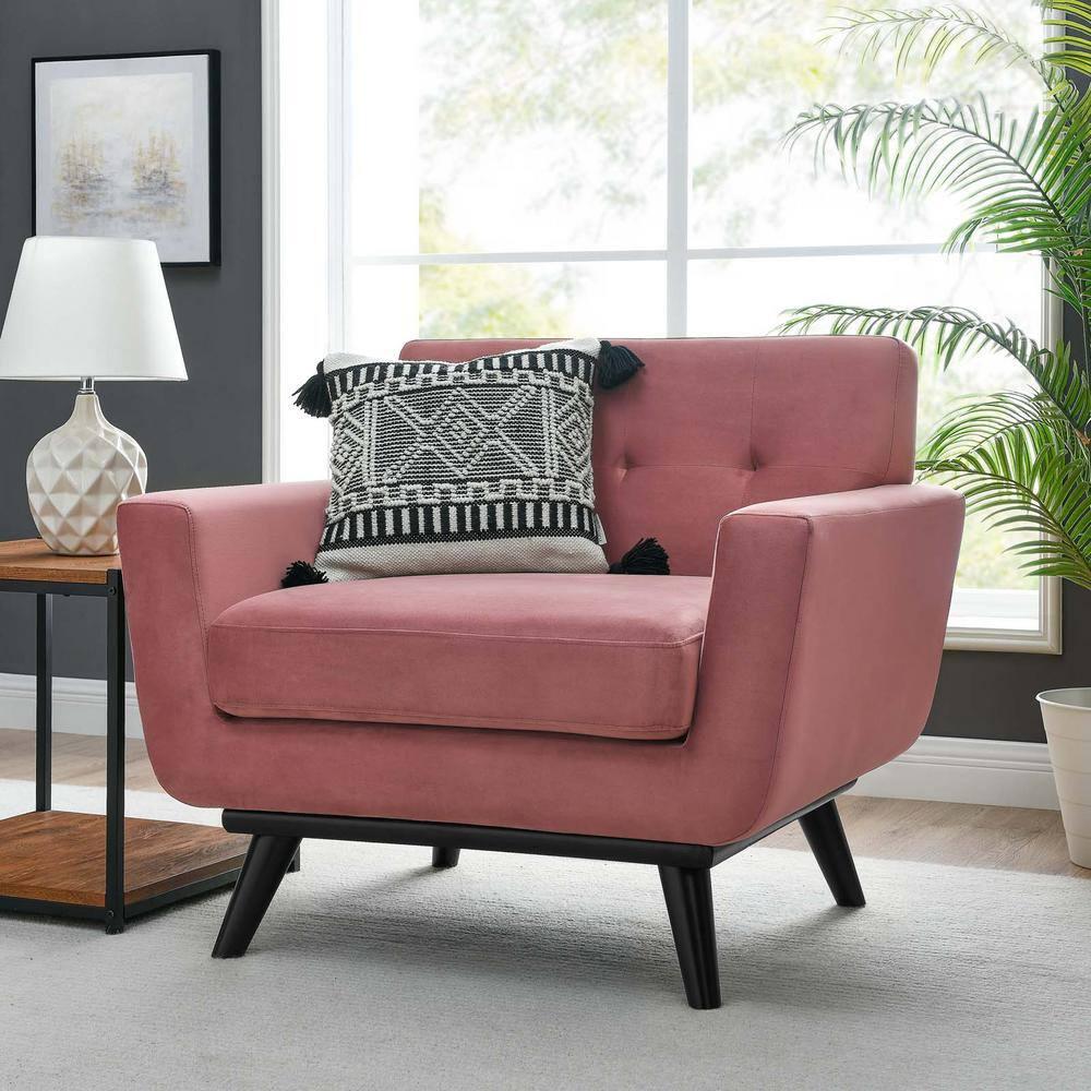 Engage Performance Velvet Armchair Dusty Rose - Modway