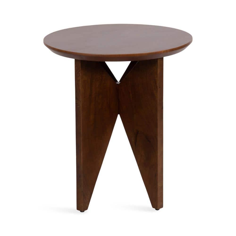Kate and Laurel Faiza Wood Side Table, 18x18x20, Walnut Brown