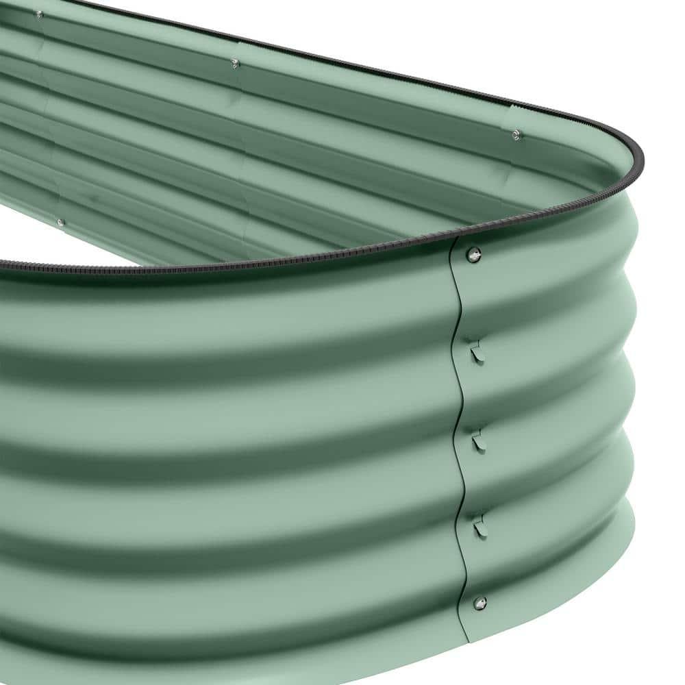 Galvanized Raised Garden Bed Kit, Outdoor Metal Elevated Planter Box with Safety Edging, Easy DIY Stock Tank for Growing Flowers, Herbs & Vegetables(6.4' x 2' x 1')
