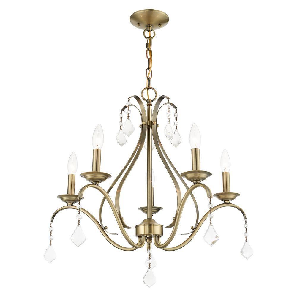Livex Lighting Caterina 5 - Light Chandelier in  Antique Brass