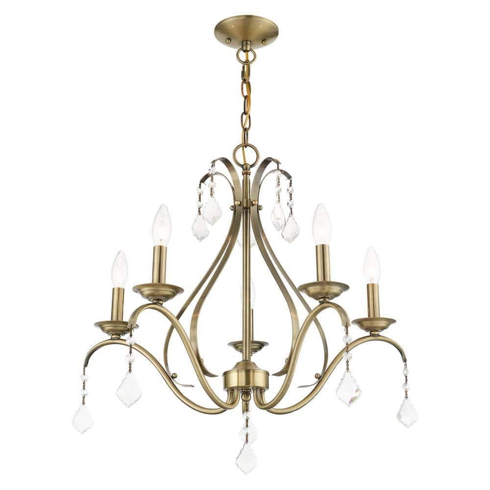 Livex Lighting Caterina 5 - Light Chandelier in  Antique Brass