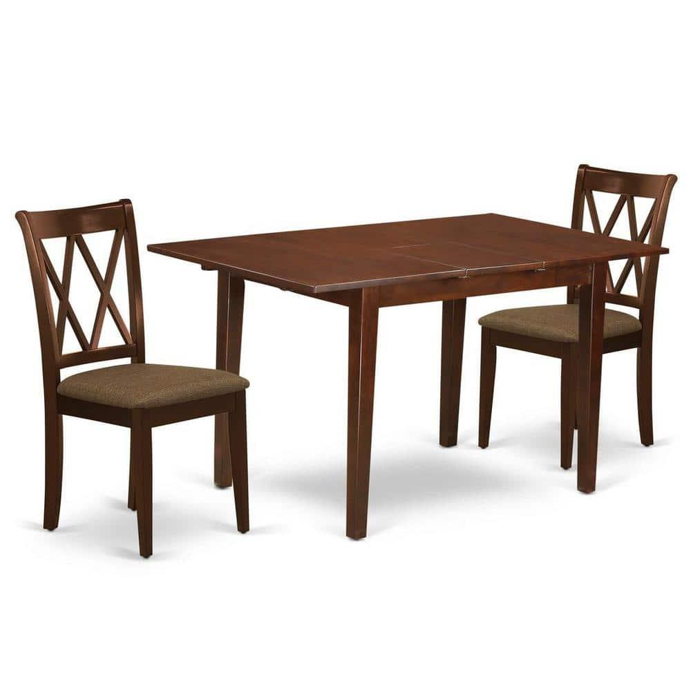 Mahogany Extendable Dining Table with 2 Cross Back Chairs