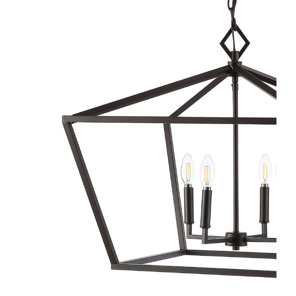 Gatsby 23" 4-Light Adjustable Iron Rustic Glam LED Pendant, Oil Rubbed Bronze