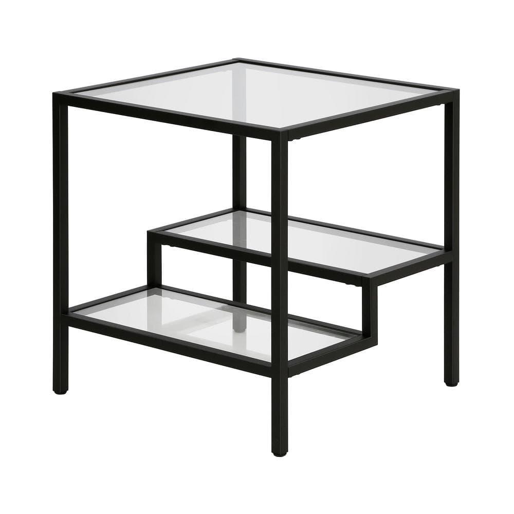 Evelyn&Zoe Lovett 20" Wide Square Side Table, Blackened Bronze