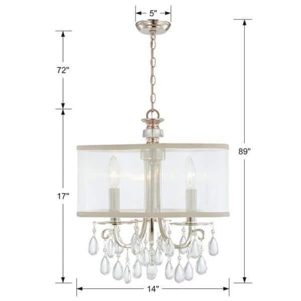 Three Light Chandelier In Minimalist Style 14 Inches Wide By 17 Inches High-Polished Chrome Finish    -Traditional Installation Crystorama Lighting
