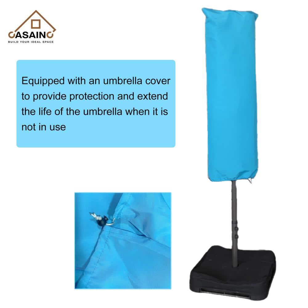 15ft Large Patio Umbrellas with Base Included, Outdoor Double-Sided Rectangle Market Umbrella with Crank Handle, for Pool Lawn Garden