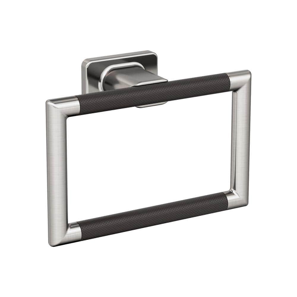Amerock Esquire Brushed Nickel/Oil-Rubbed Bronze Closed Towel Ring
