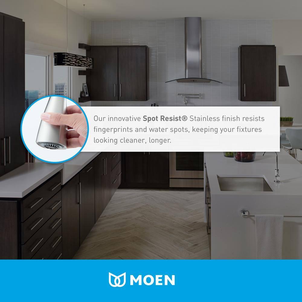 Moen Torrance One Handle Stainless Steel Kitchen Faucet Side Sprayer Included
