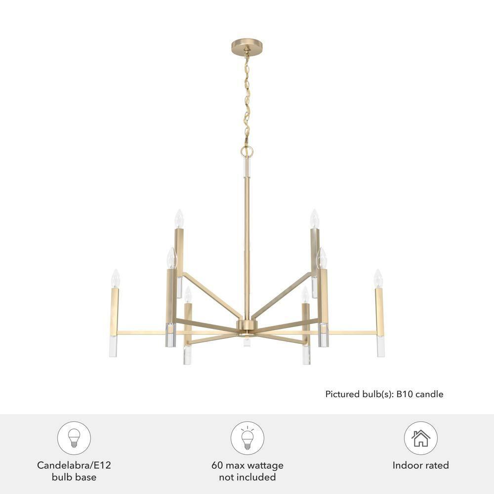 Sunjai 9 Light 2-Tier Sputnik Modern Linear Chandelier