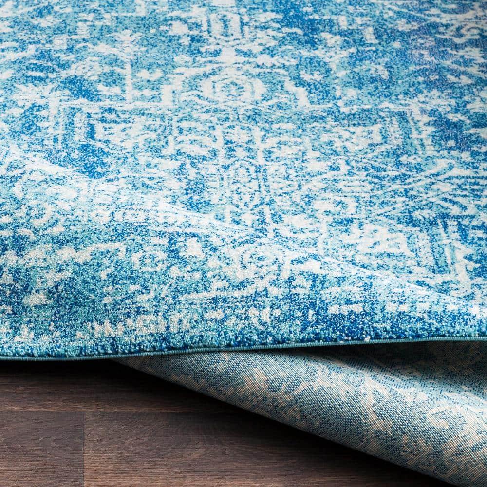 Livabliss 7'10"x10'3" Worsham Traditional Rug Teal: Stain & Fade-Resistant, Medium Pile, Indoor Use