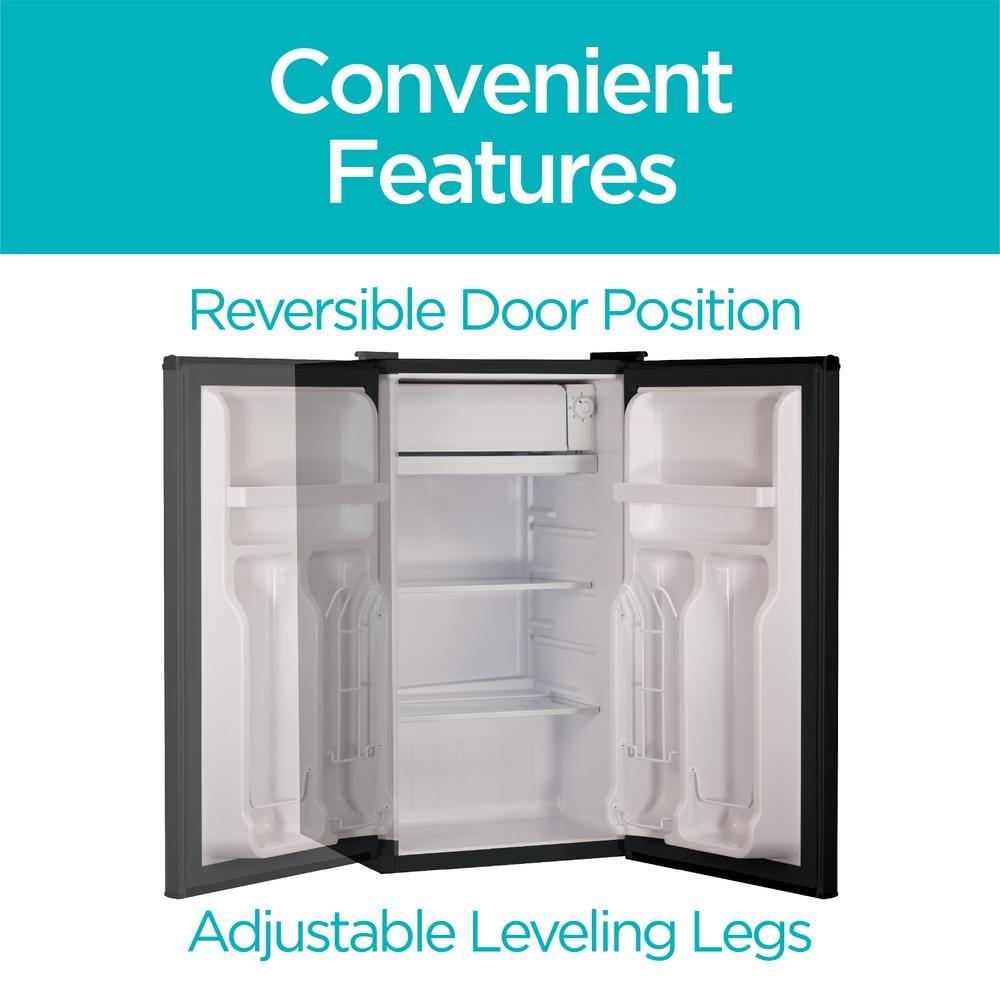 BLACK+DECKER Compact Refrigerator 3.2 Cu. Ft. with True Freezer, Black