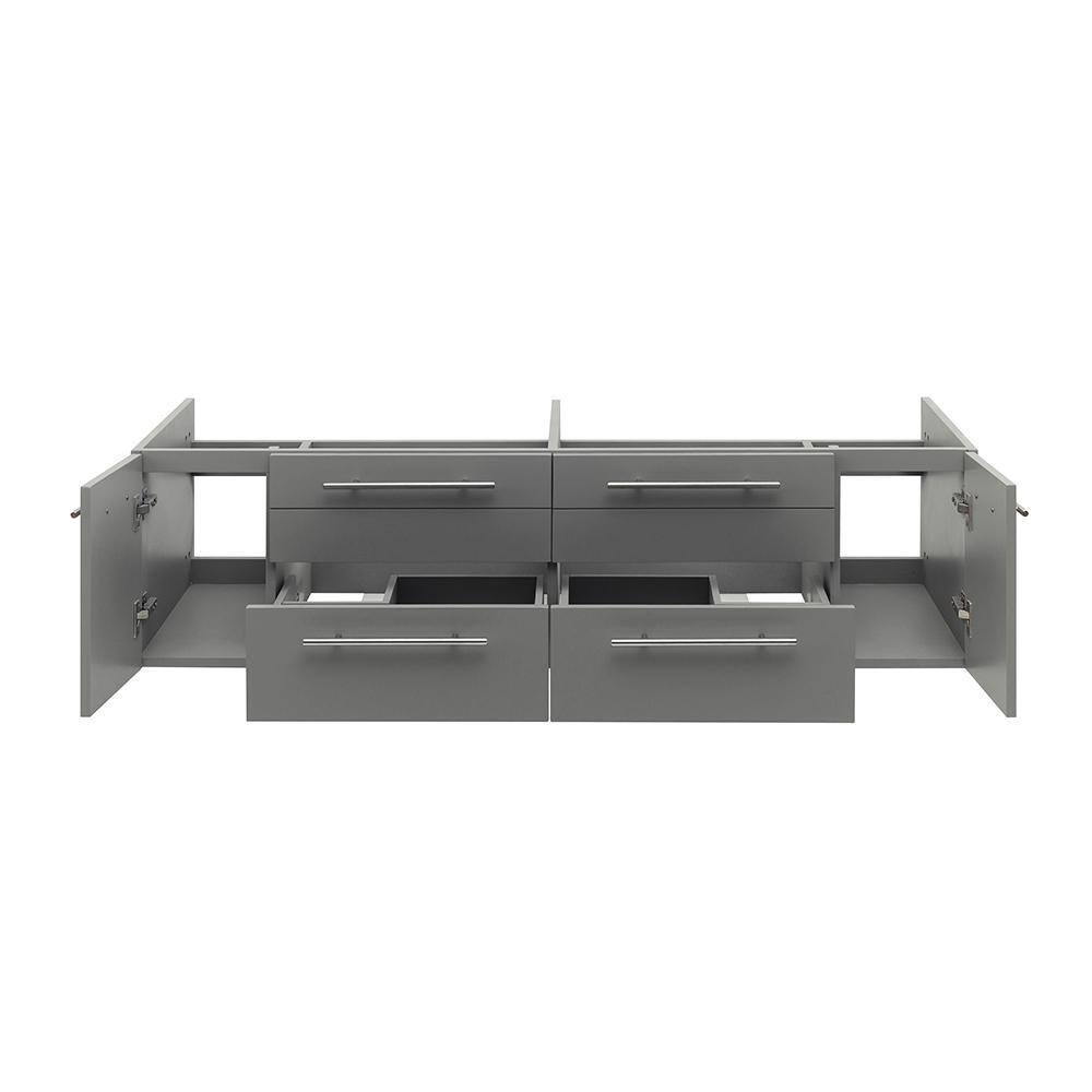 Fresca Lucera 60" Wall Mount Double Undermount Sink Bathroom Vanity Base Only (Top & Sink Not Included)