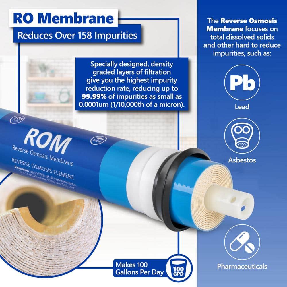 Express Water – 1 Year Alkaline Reverse Osmosis System Replacement Filter Set – 6 Filters with 100 GPD RO Membrane, Carbon (GAC, ACB, PAC) Filters, Sediment (SED) Filters – 10 inch Size Water Filters