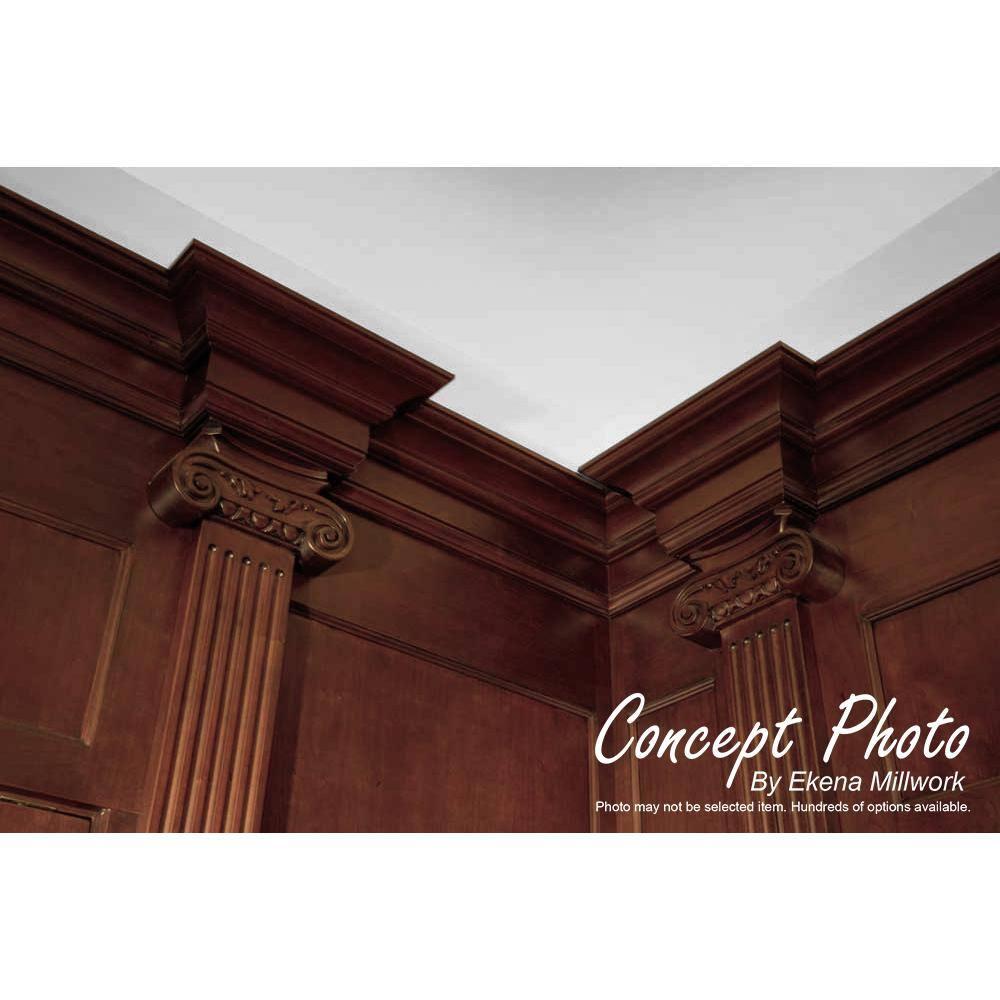 Ekena Millwork Acanthus Leaf Carved Wood Crown Moulding, Cherry