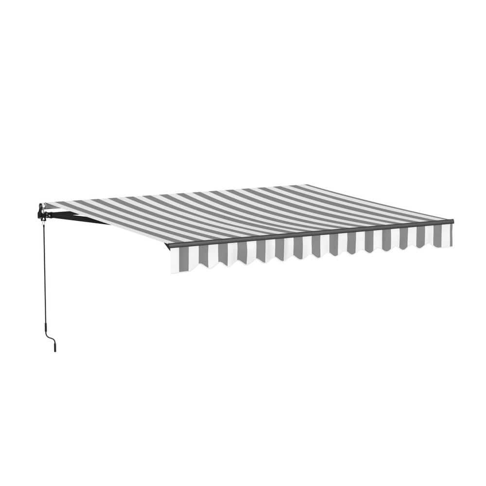 Retractable Home Patio Awning | Deck Canopy |UV Protection Sunshade | Manual Black Frame | Upgraded 2024