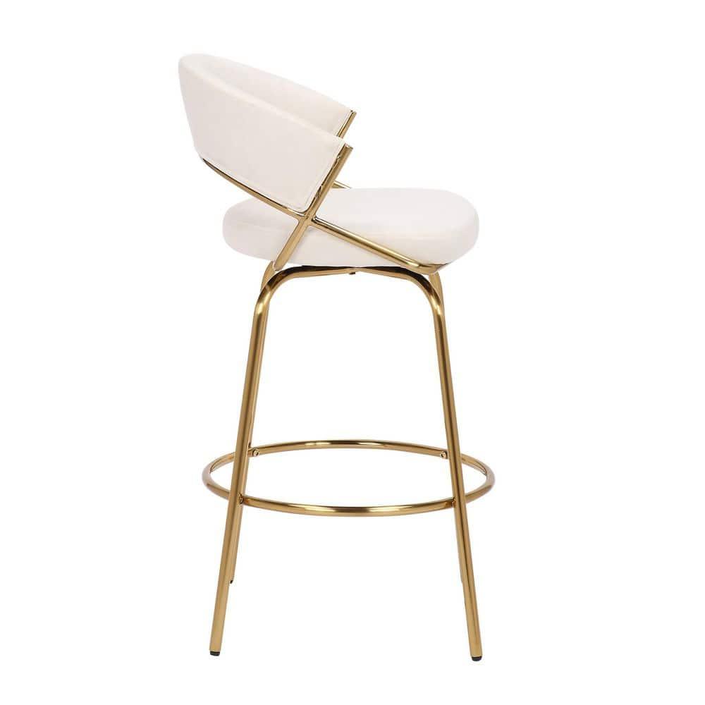 George Oliver Lakyia Swivel Upholstered Counter Stool with Metal Frame (Set of 2)