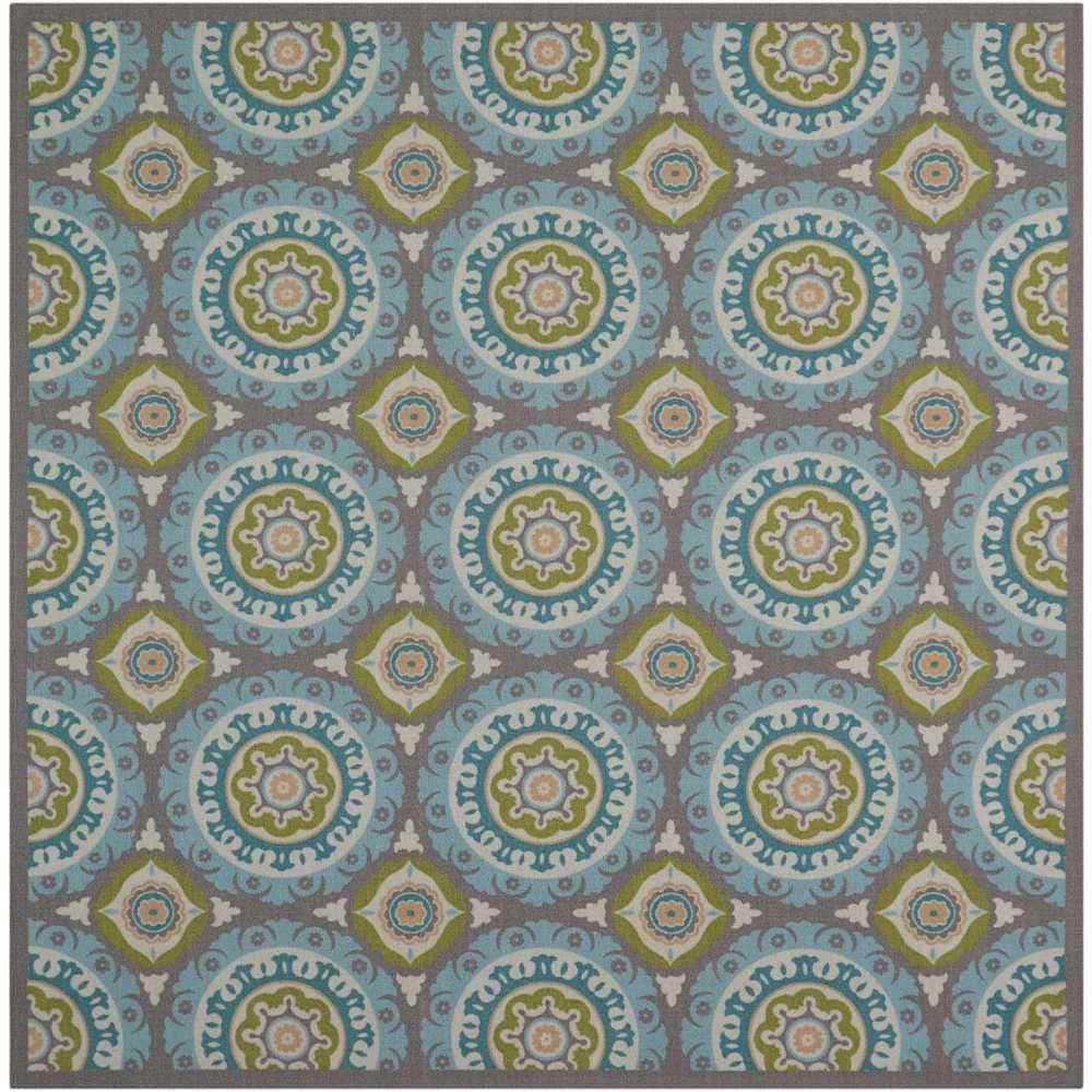 Waverly Sun & Shade "Solar Flair" Jade Indoor/Outdoor Area Rug by Nourison SND16 6'6" x 6'6"