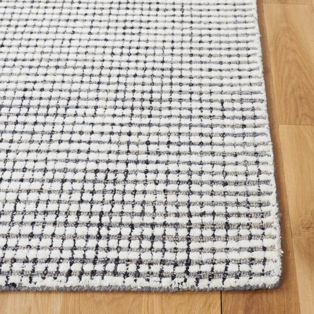 SAFAVIEH Abstract Stephanie Plaid Wool Area Rug, Grey/Ivory, 8' x 10'