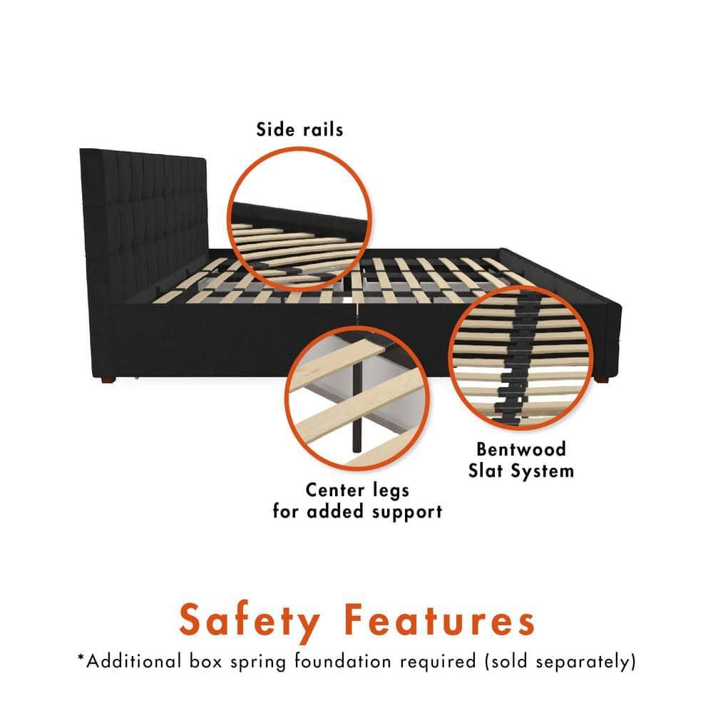 Elizabeth Tufted Upholstered Low Profile Storage Platform Bed