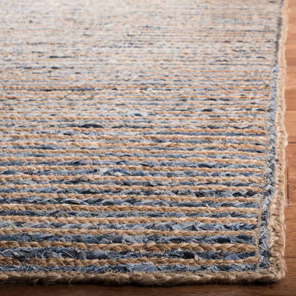 Cape Cod CAP250 Hand Woven Area Rug - Natural/Blue - 6'x9' - Safavieh.